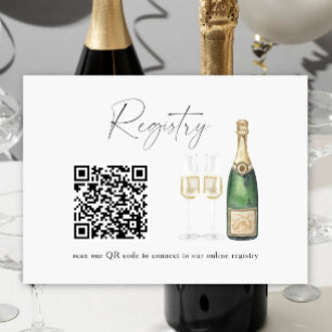 Pop the champagne QR code Bridal shower registry Enclosure Card