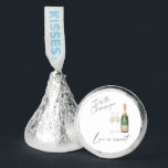 Pop the Champagne Wedding shower  Hershey®'s Kisses®<br><div class="desc">Watercolor elegant champagne bottle with two glass of champagne and text "Pop the champagne. She is changing her name.".</div>
