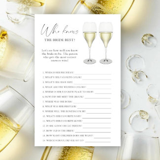 Pop the Champagne - Who knows the bride best game