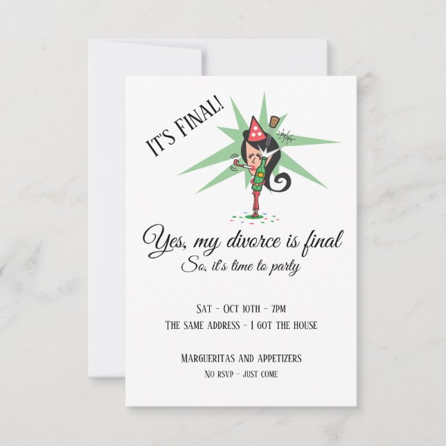 Pop the Cork Divorce Party Invitation (Front)