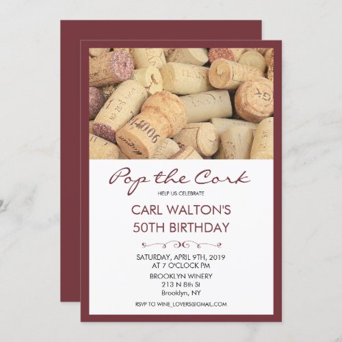 Pop the Cork Wine Birthday Invitation