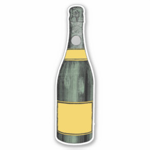 Pop the Past: Retro Champagne Sticker