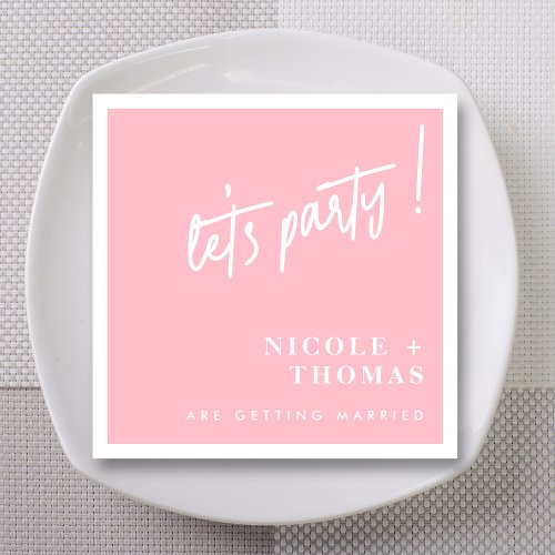 Pop the Pink White Lettering Napkins