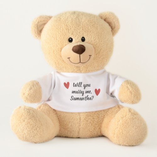 Pop the Question Personalized Love and Hearts Teddy Bear