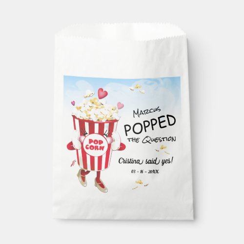 Pop The Question Popcorn Engagement Favor Bag