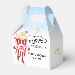 Pop The Question Popcorn Engagement Favor Boxes