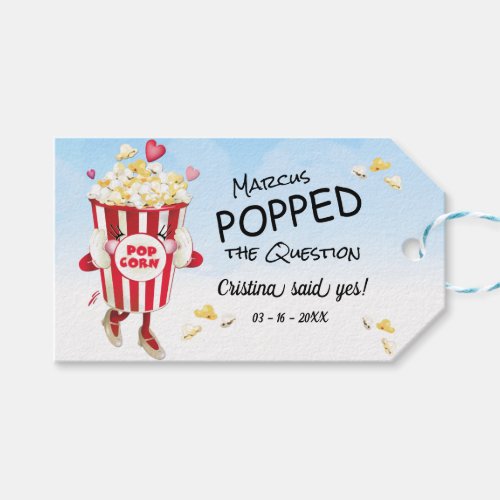 Pop The Question Popcorn Engagement Gift Tags