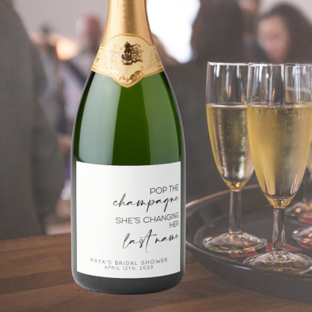 Pop The Sparkling Wine Bachelorette/Hen Do Label (Creator Uploaded)