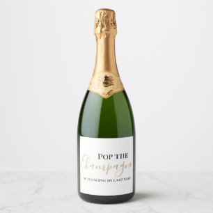 Pop The Sparkling Wine   Wedding Bridal Party Label