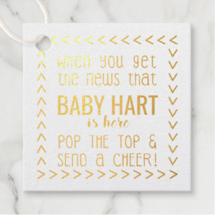 Pop the Top Shower Favor Beer Wine Champagne Arrow Foil Favor Tags