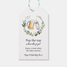 Pop the Top when she Pops Baby Shower Gift Tags