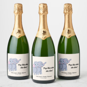 Pop this when she does baby shower sparkling wine label