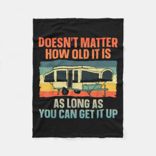 Pop Up Camper Art For Men Women Pop Up Trailer Cam Fleece Blanket