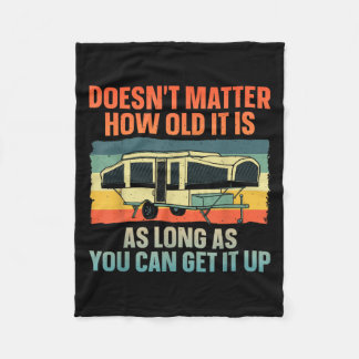 Pop Up Camper Art For Men Women Pop Up Trailer Cam Fleece Blanket