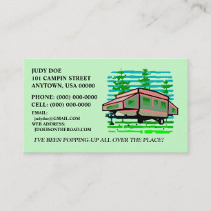 POP-UP CAMPER TRAILER CONTACT OR BUSINESS CARDS! CALLING CARD