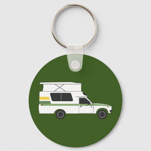 pop up chinook camper retro lemon and lime keychain