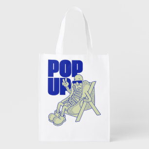 Pop Up Hot Dog Cartoon Retro Art Grocery Bag