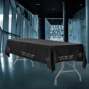 Pop Up Shop Business Logo Promo Trade Show Black Tablecloth