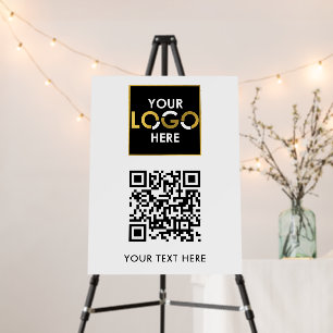 Pop Up Shop Business Logo QR Code Banner Sign