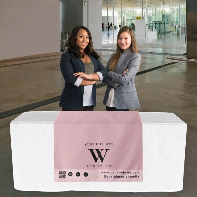 Pop Up Shop Letter Logo QR Code Table Runner Pink Tapestry (Pop Up Shop Letter Logo QR Code Table Runner Pink Tapestry)