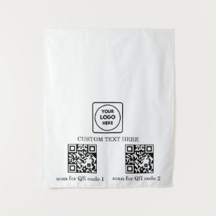 Pop Up Shop Logo QR Code Branding Display Tapestry