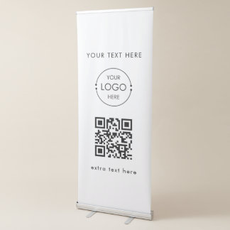 Pop Up Shop Standing Booth Business Logo QR Code Retractable Banner