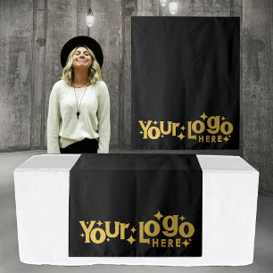 Pop Up Shop Table Runner Banner Business Logo Gold Tapestry