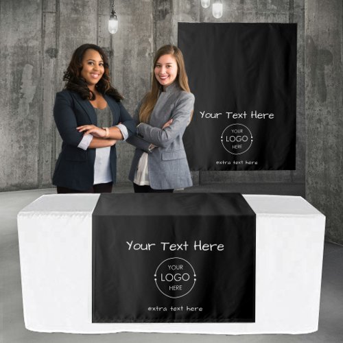 Pop Up Shop Table Runner Banner Logo Black Tapestry