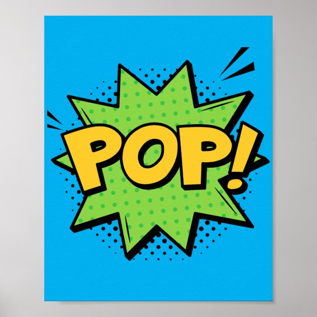 Pop! Vibrant Pop Art Comic Burst Poster (Front)