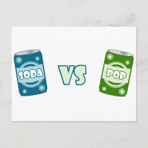 Pop vs Soda Postcard