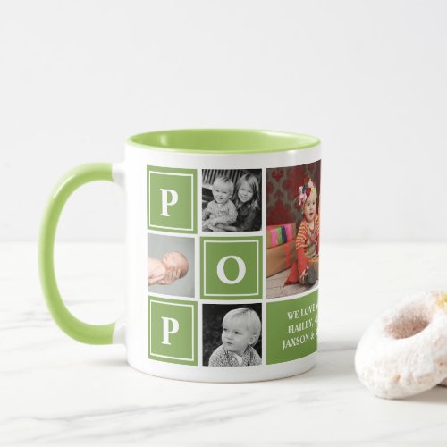 Father’S Day Gifts 16 Pop We Love You Green Custom Photo Collage Mug