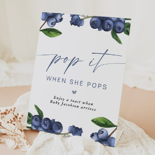 Pop When She Pops Baby Shower Champagne Favor Pedestal Sign