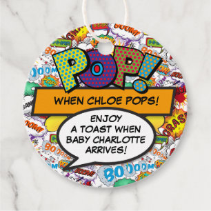 POP When She Pops Baby Shower Sprinkle Favor Tags