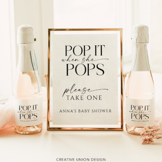 Pop When She Pops Personalized Baby Shower Favor