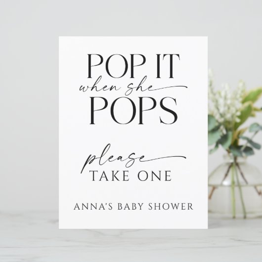 Pop When She Pops Personalized Baby Shower Favor (Standing Front)