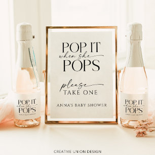 Pop When She Pops Personalized Baby Shower Favor Sparkling Wine Label