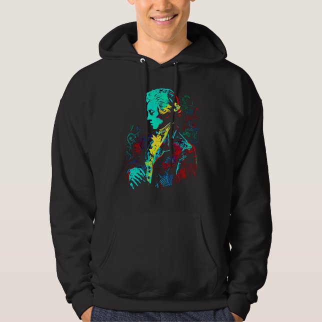 Pop Wolfgang Amadeus Mozart Music Composer Piano Hoodie (Front)