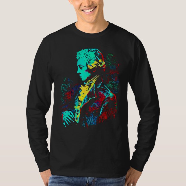 Pop Wolfgang Amadeus Mozart Music Composer Piano T-Shirt (Front)