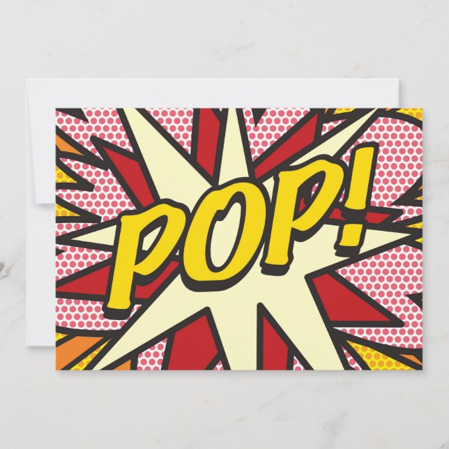 POP Your Message Fun Retro Comic Book Pop Art Announcement (Front)