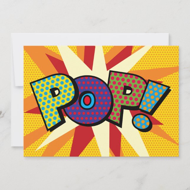POP Your Message Speech Bubble Fun Retro Announcement (Front)