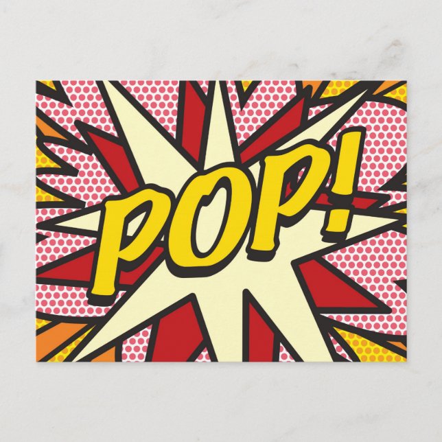 POP Your Message Speech Bubble Fun Retro Announcement Postcard (Front)