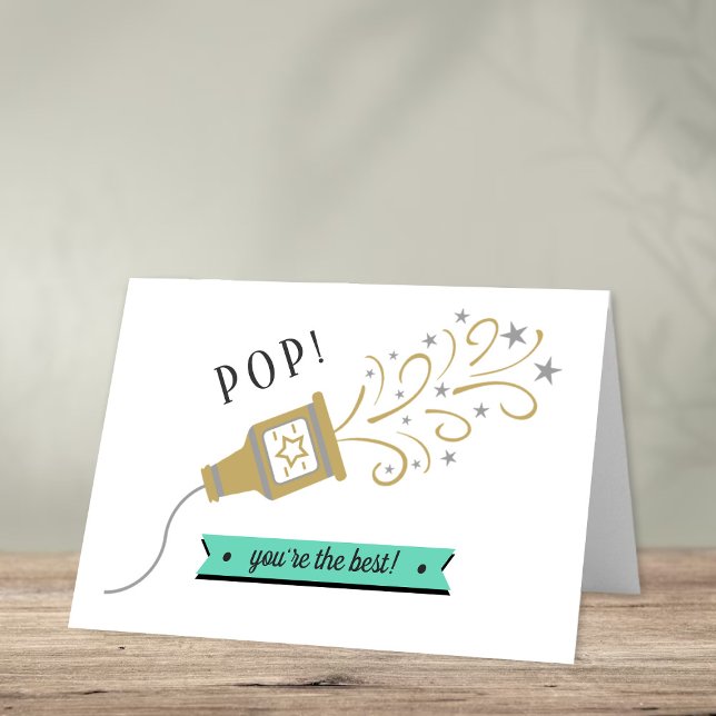 Pop, You're The Best! Whimsy Popper Father's Day Card (Creator Uploaded)