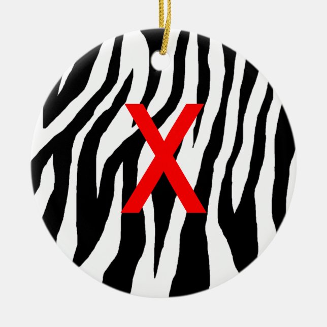 Pop Zebra Ceramic Ornament (Front)