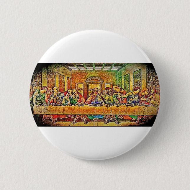 PopArt Da Vinci Pinback Button (Front)