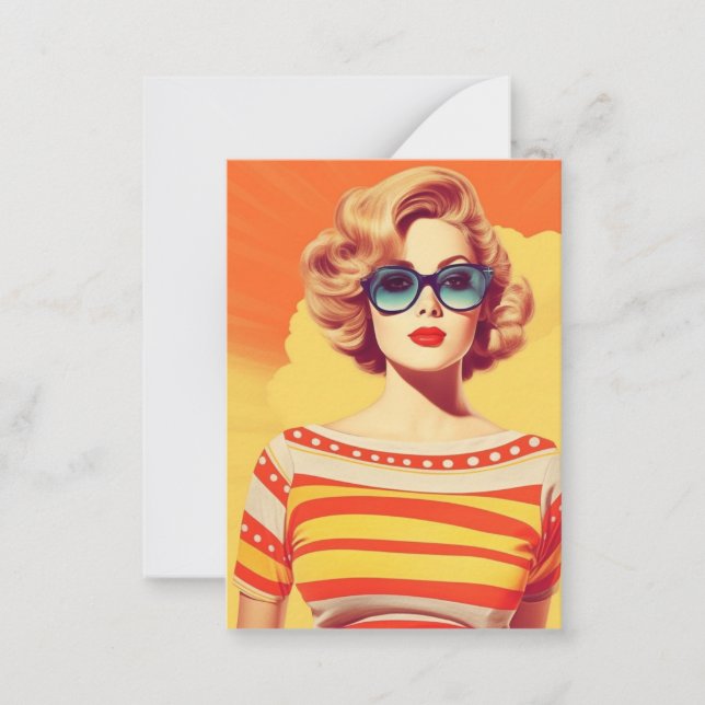 Popart design, Retro inspired Note Card (Front)
