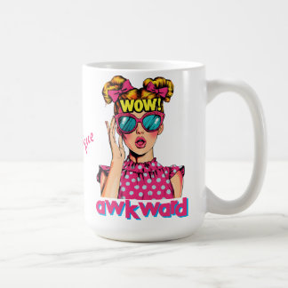 Popart Girl Says "WOW Awkward" Coffee Mug