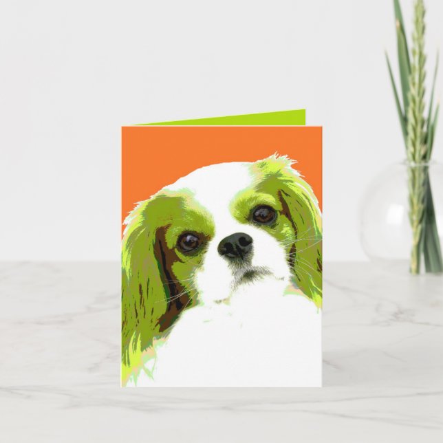 PopART King Charles Spaniel Card (Front)