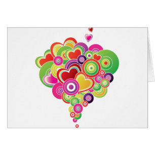 PopArt Pink and Green Hearts Cards