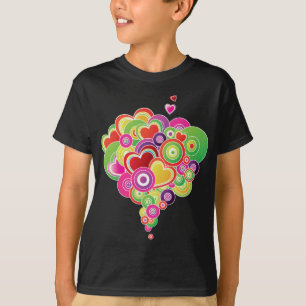 PopArt Pink and Green Hearts T-Shirt