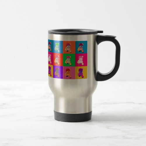 Popart Teddy Bear Stainless Steel   Travelr Mug